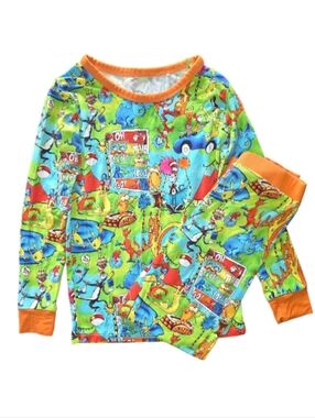 Children's Country Corner Lorax Bamboo PJs Unisex Size 9/10 NWOT